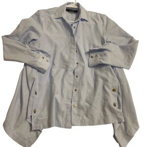 Zara Asymmetrical Light Blue Blouse Classic Top